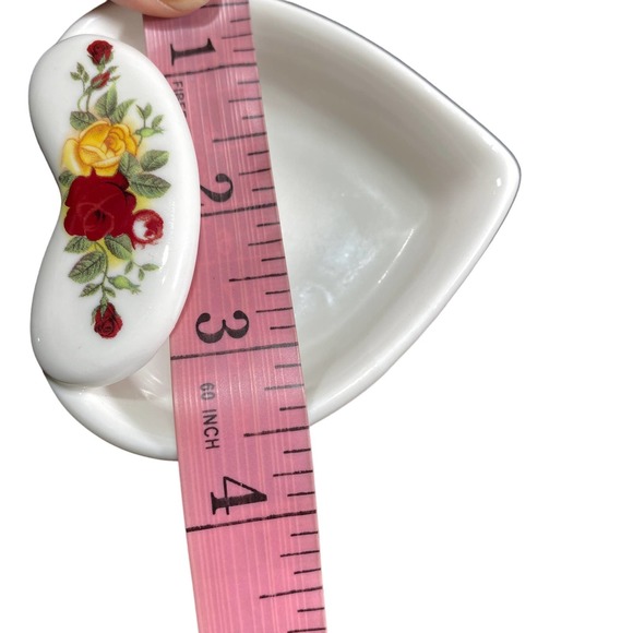 Golden Bell Bone China Hand Painted Cottage Rose Jewelry Trinket Dish - Picture 7 of 8